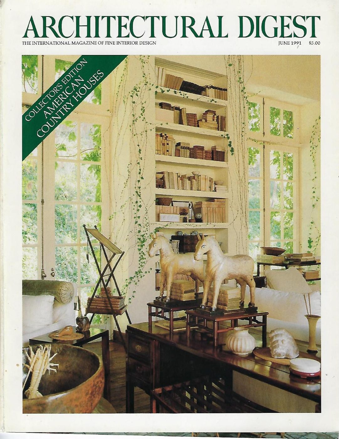 Architectural Digest cover, June 1991 — American Country Houses collector's edition